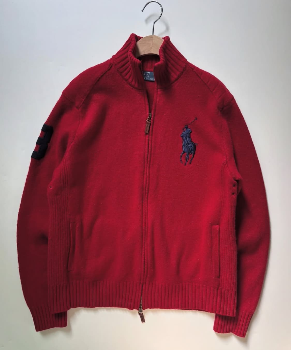 폴로 빅포니 니트집업 레드 상품이미지3