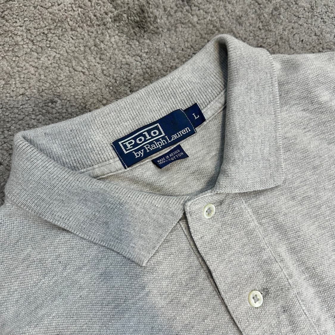 폴로 그레이 코튼 PK 반팔 셔츠L 상품이미지3