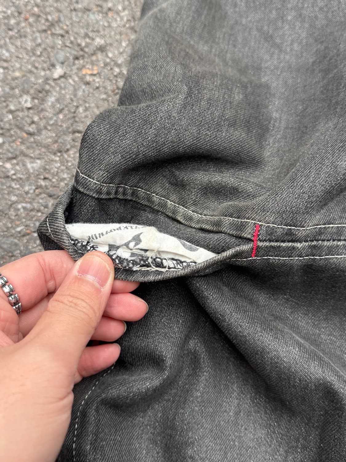 도그타운 블랙드래곤 자수 흑청 데님팬츠  상품이미지8