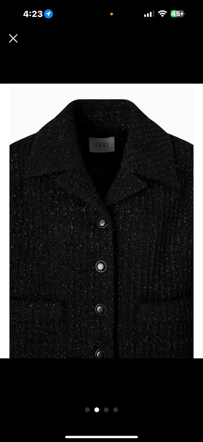 미착용 새상품)오르orr 컬리 트위드 자켓 블랙 S 상품이미지2