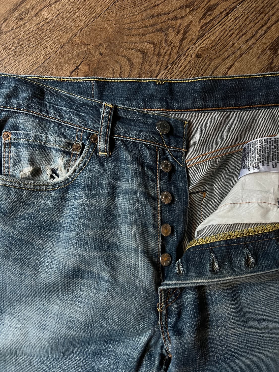 [31]리바이스 유럽 501 빈티지 워싱 데님 팬츠 상품이미지2