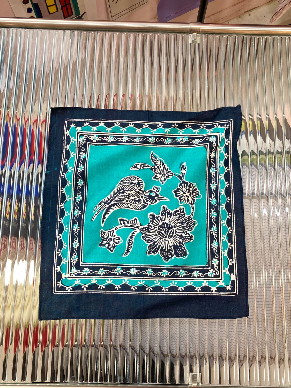 빈티지 에스닉 패턴 에메랄드 손수건 상품이미지1