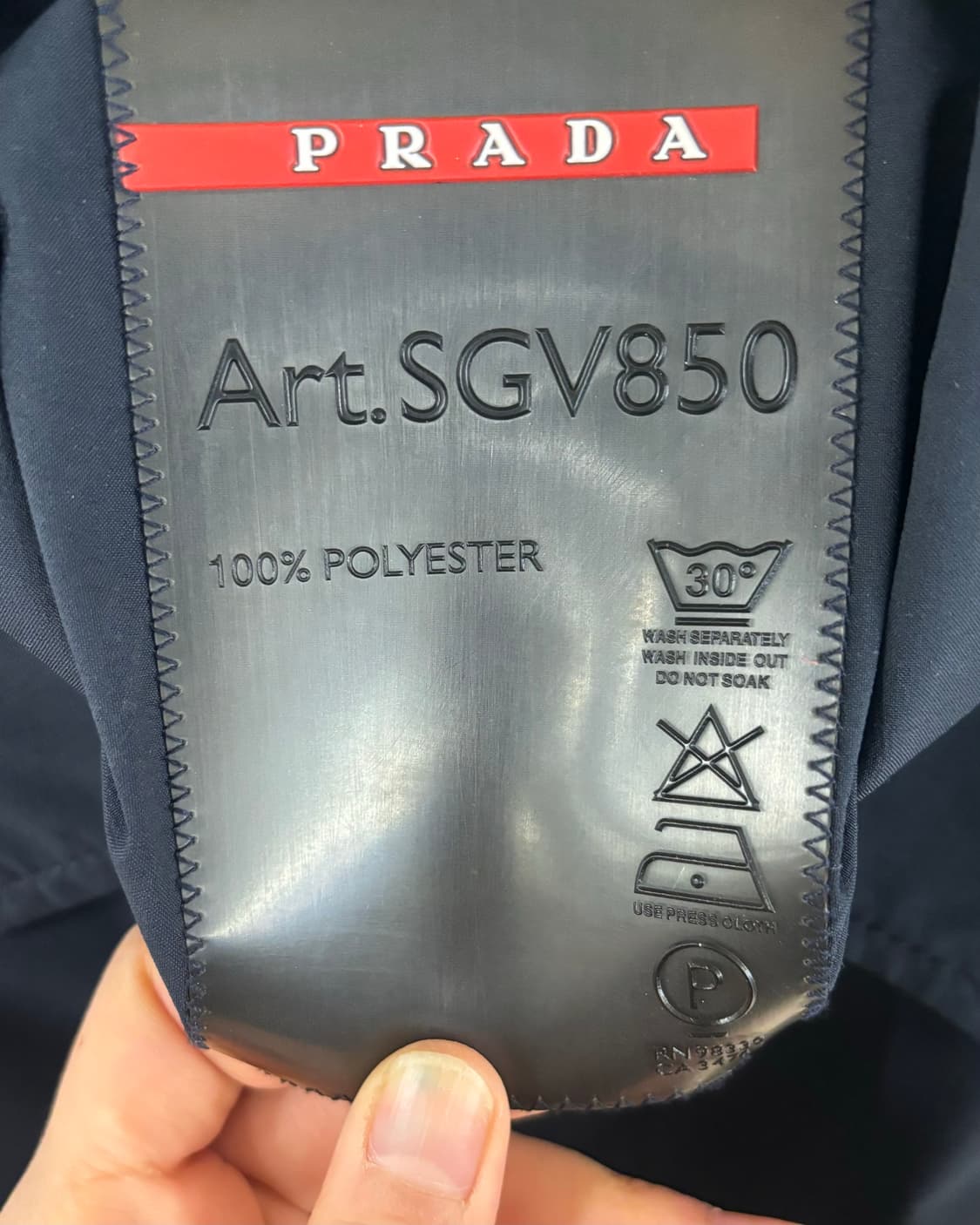 프라다 네이비 싱글 브레스티드 오버 코트 상품이미지7