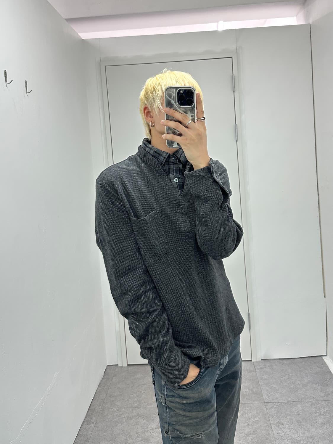 Vintage fake layered sleeve shirts 상품이미지1