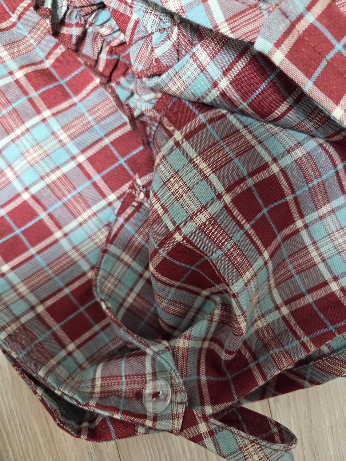 Tartan Lettuce Trim Knotted Midi Skirt 상품이미지4