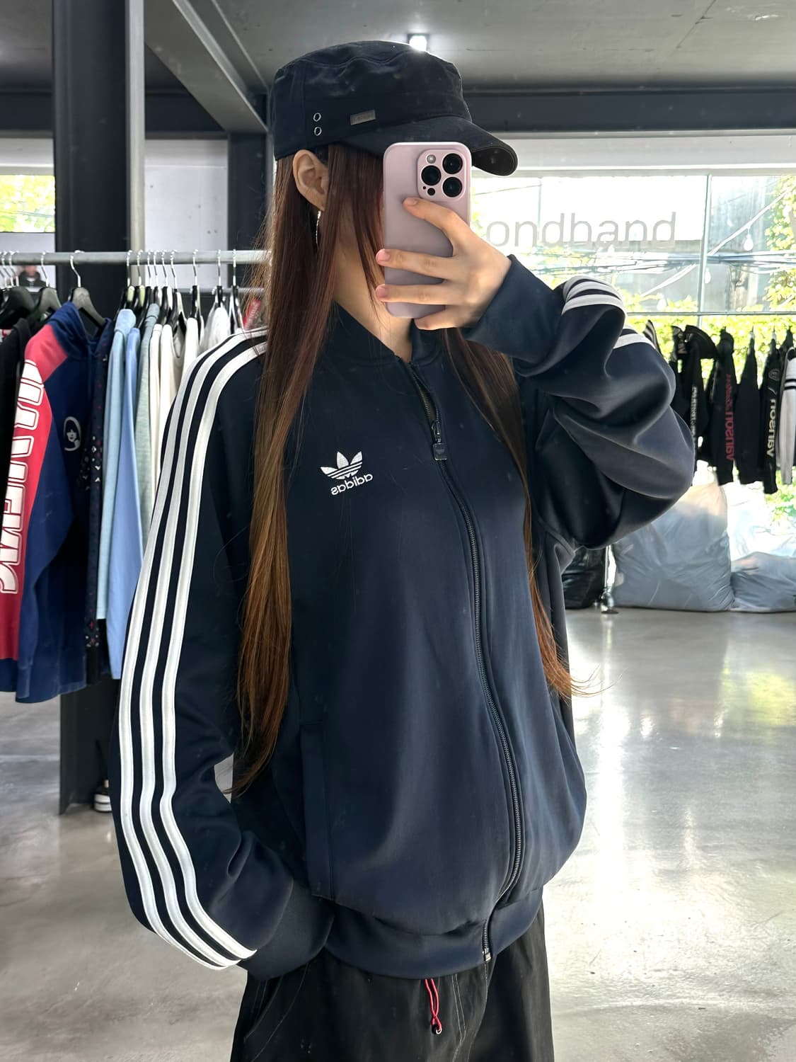 아디다스 파이어버드 트랙탑 와이드 져지 네이비 상품이미지1