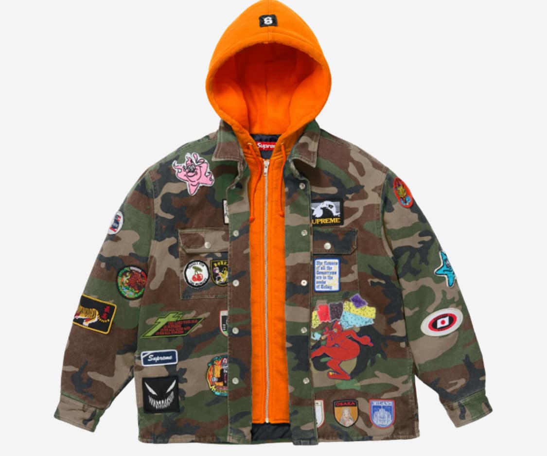 Supreme Patches Hooded Zip Up Shirt M사이즈 상품이미지2