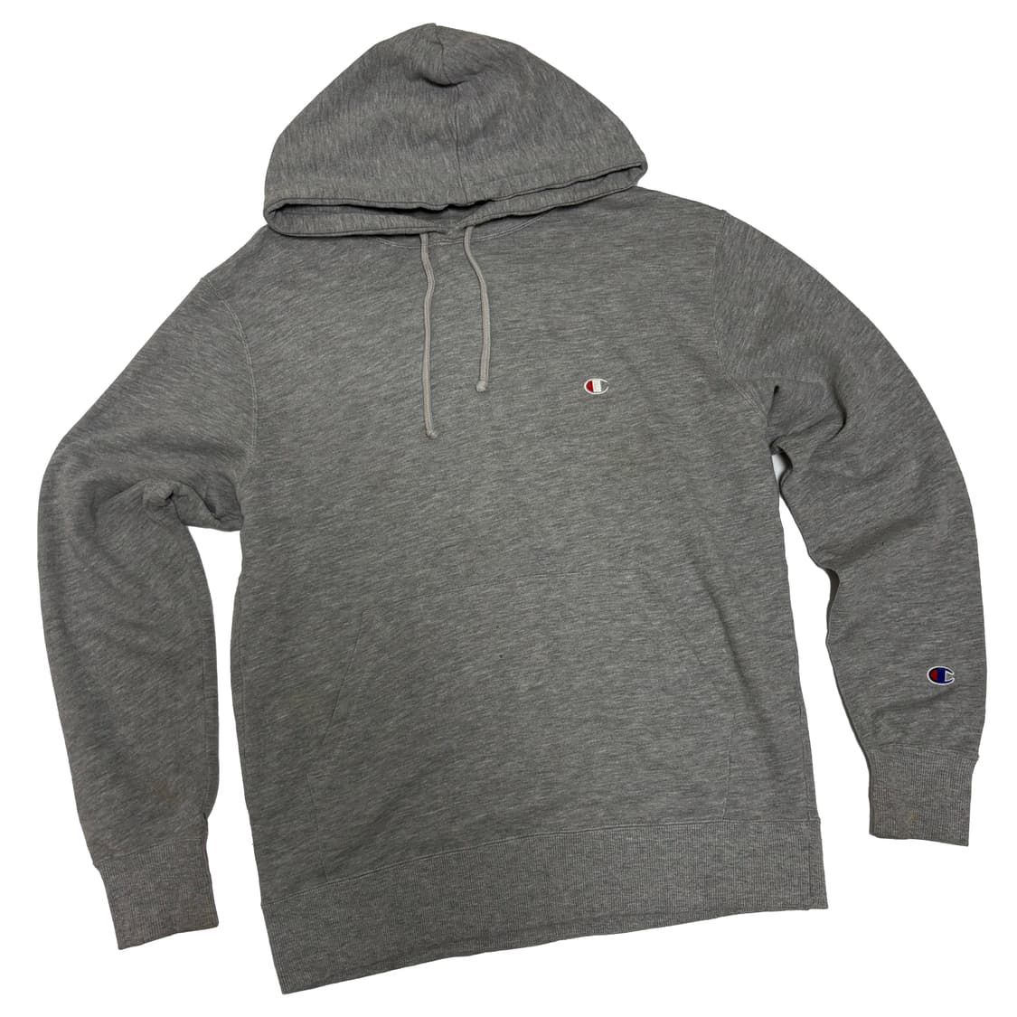 챔피언 C 로고 자수 그레이 후드 티셔츠 상품이미지1
