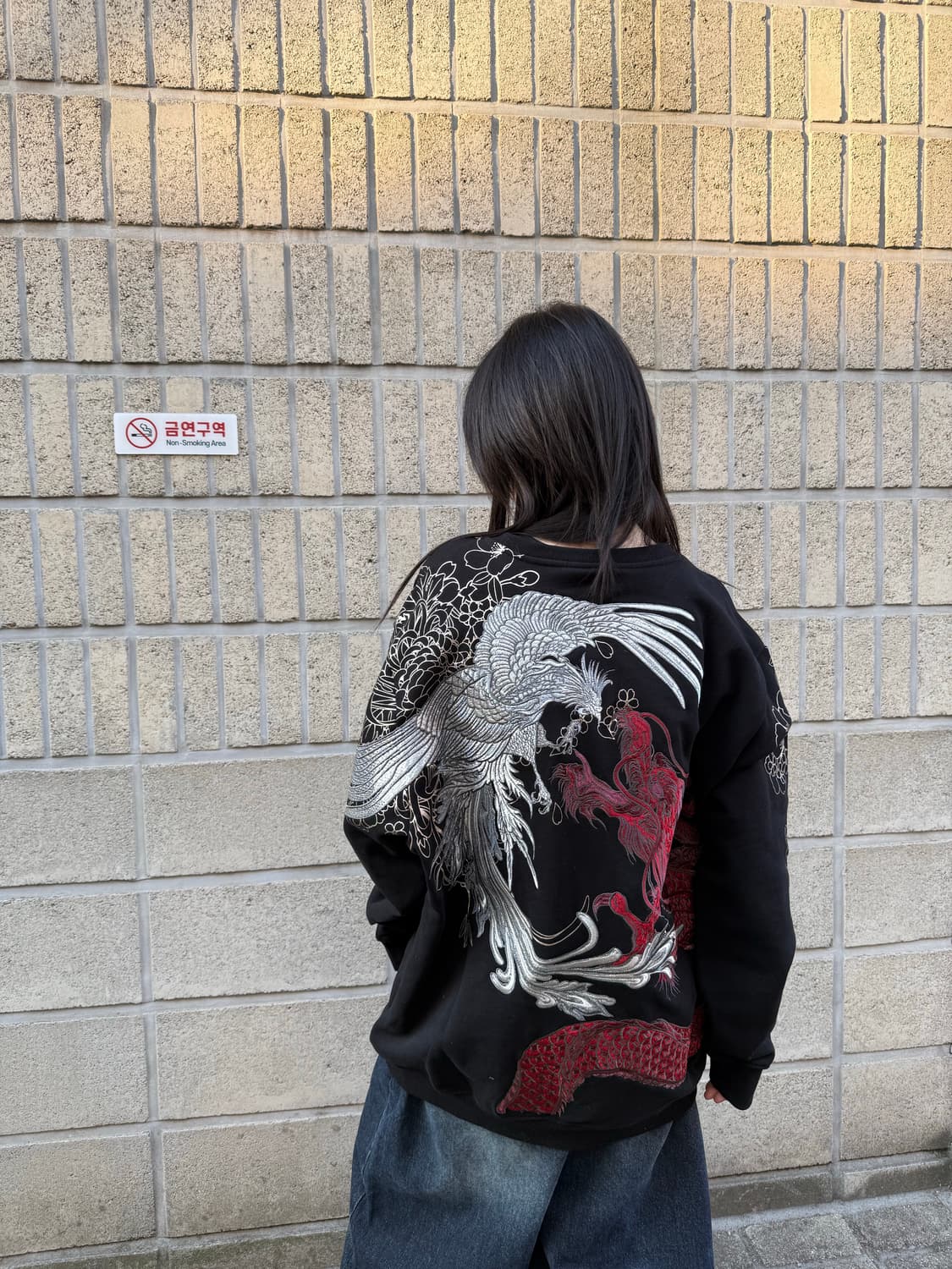 오버핏 오리엔탈 자수 스웻셔츠 상품이미지7