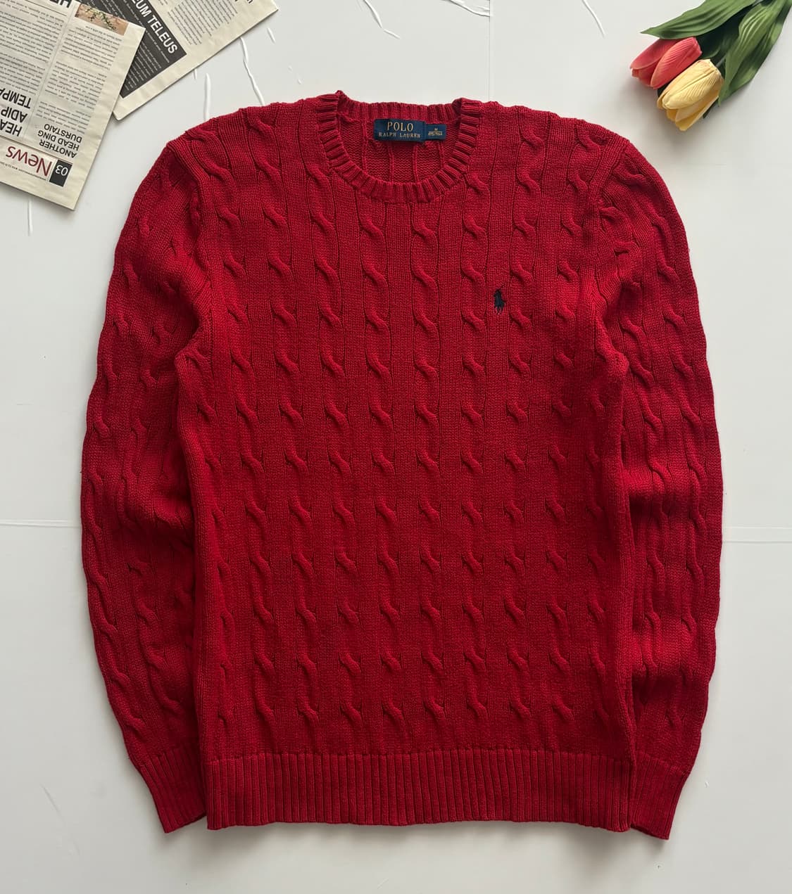 Polo 폴로랄프로렌 케이블 레드 니트 상품이미지2
