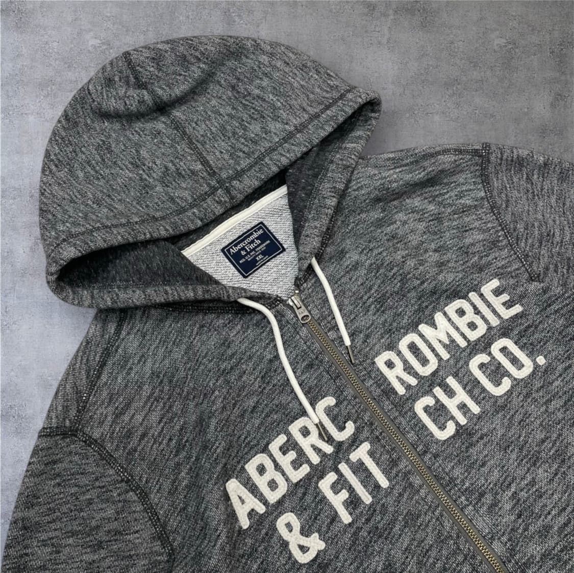 아베크롬비 그레이 로고 코튼 후드집업 2XL 상품이미지4