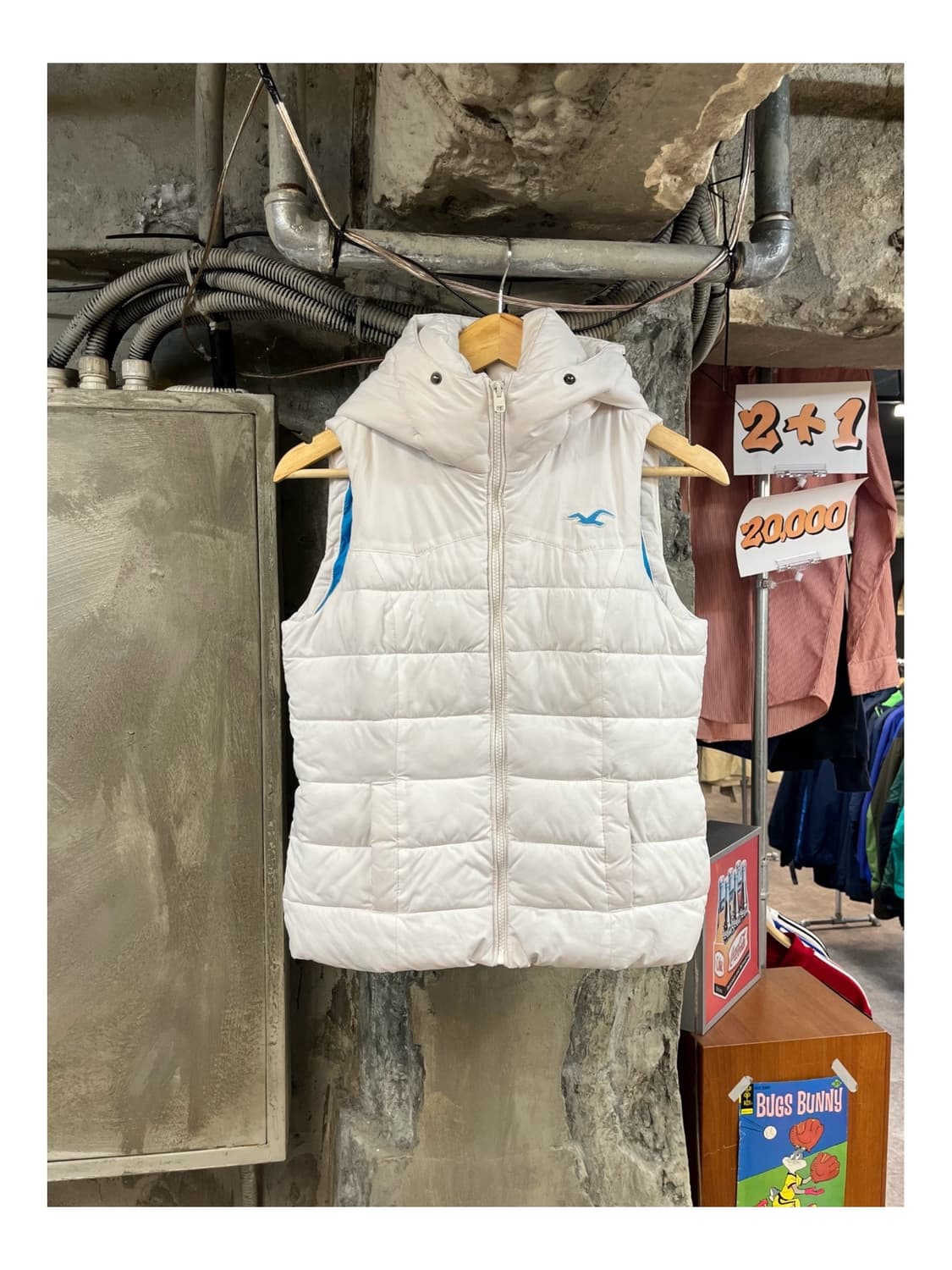 홀리스터 후드 패딩 베스트 화이트 S #csz3282 상품이미지1