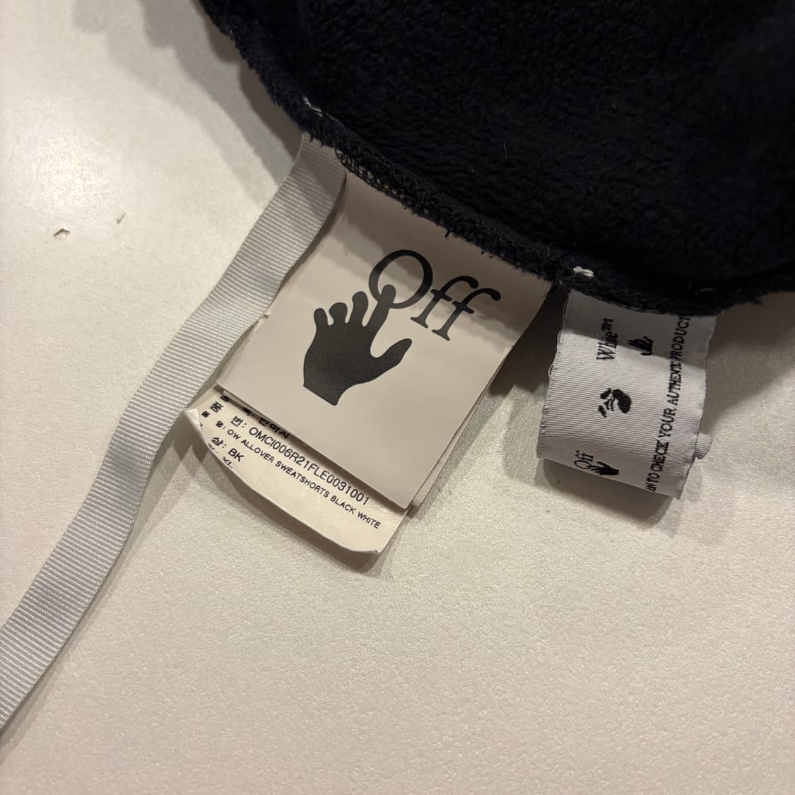 [L] 21ss 오프화이트 블랙 멀티 로고 스웻 팬츠 반바지 B736 상품이미지5