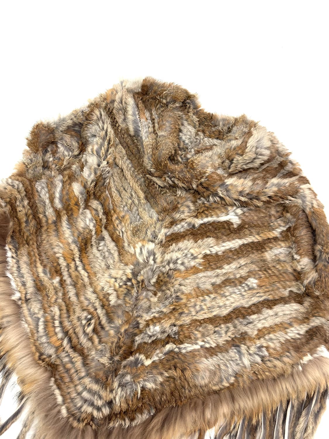 Rabbit  Fur Fringe Pancho Cape/ Os 상품이미지4