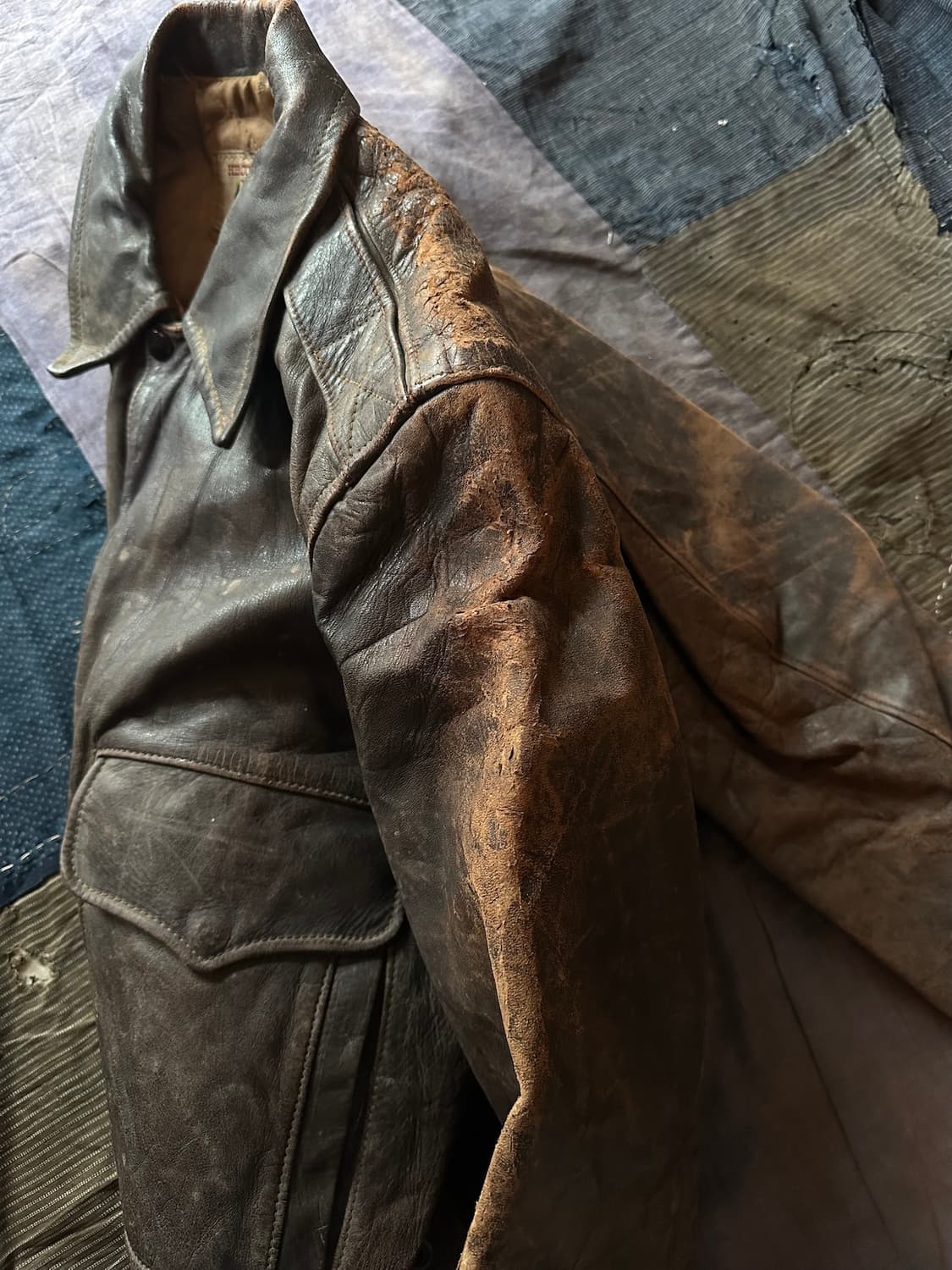 50s HERCULES USA 빈티지 허큘리스 말가죽 A-2 레더 자켓 상품이미지7