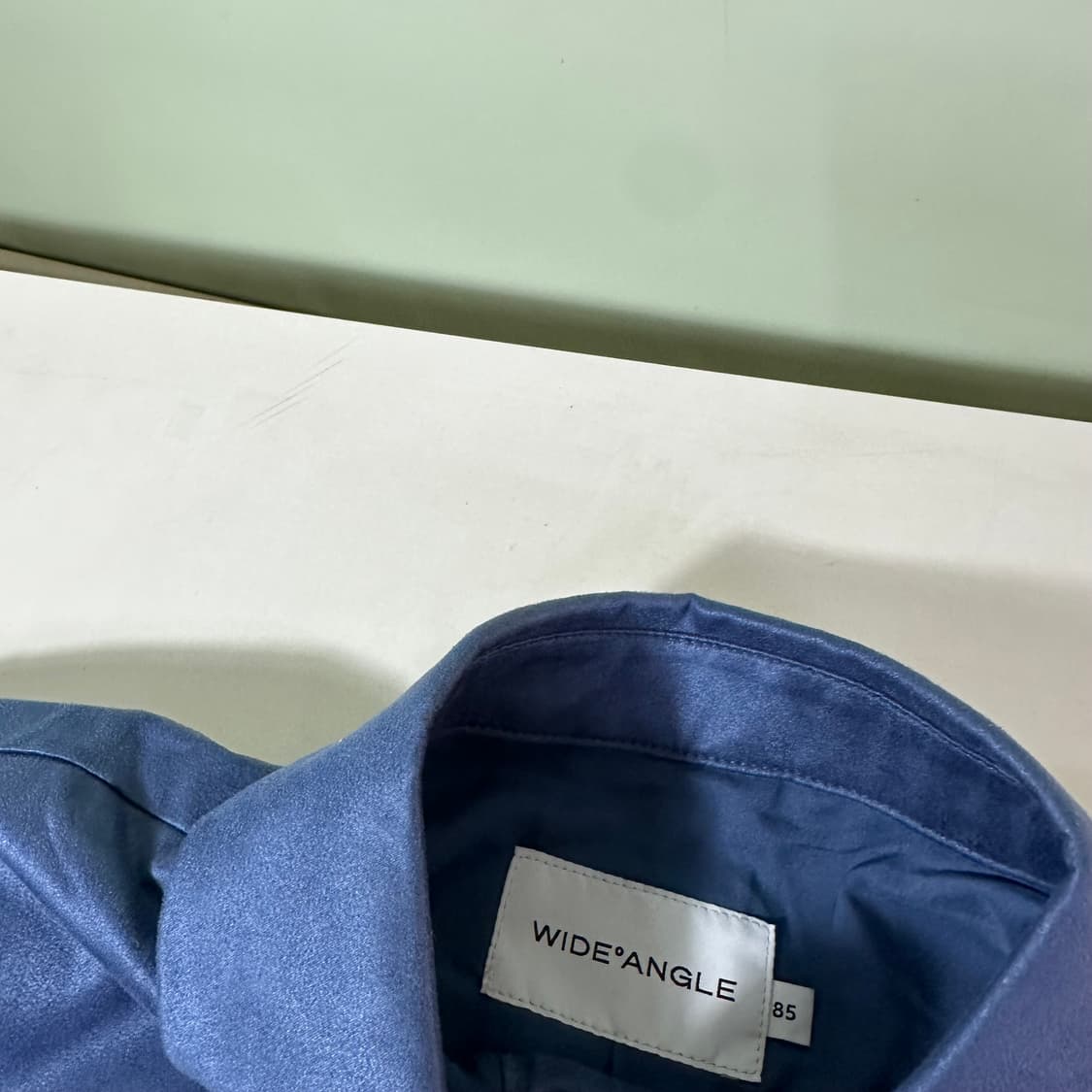 우먼S 와이드앵글 파스텔네이비 폴리 크롭 반팔자켓 상품이미지4