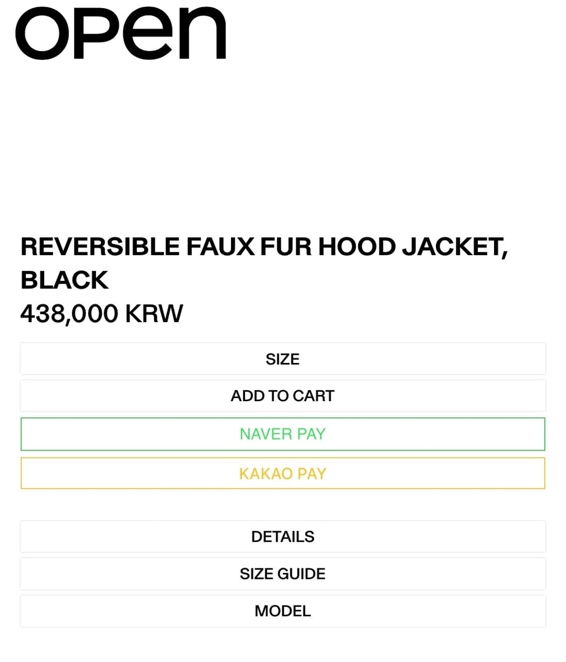 REVERSIBLE FAUX FUR HOOD JACKET, BLACK 상품이미지5