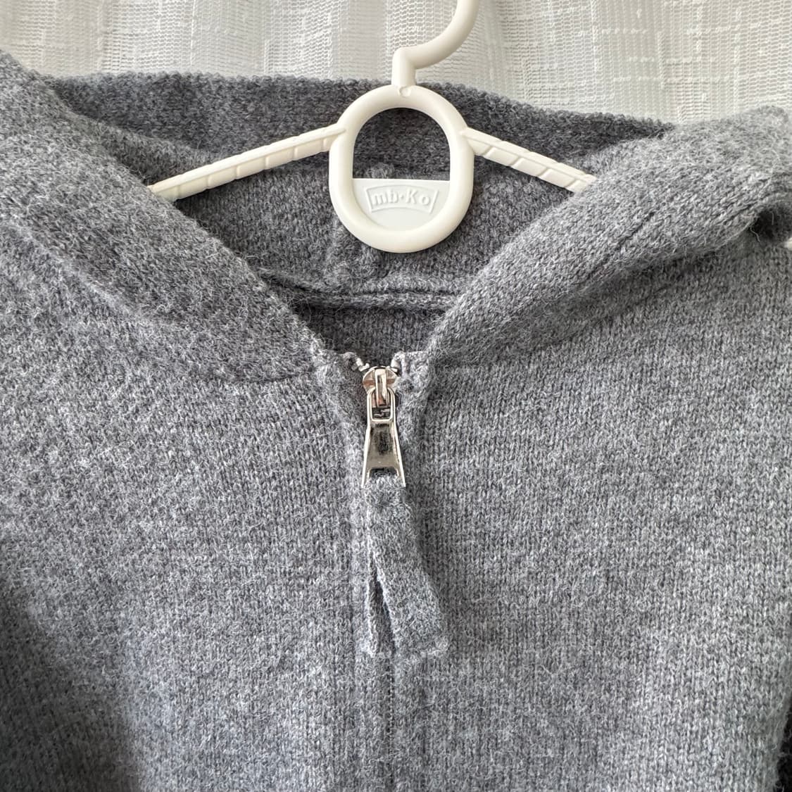 진그레이 투웨이 니트 후드집업 티셔츠 상품이미지5