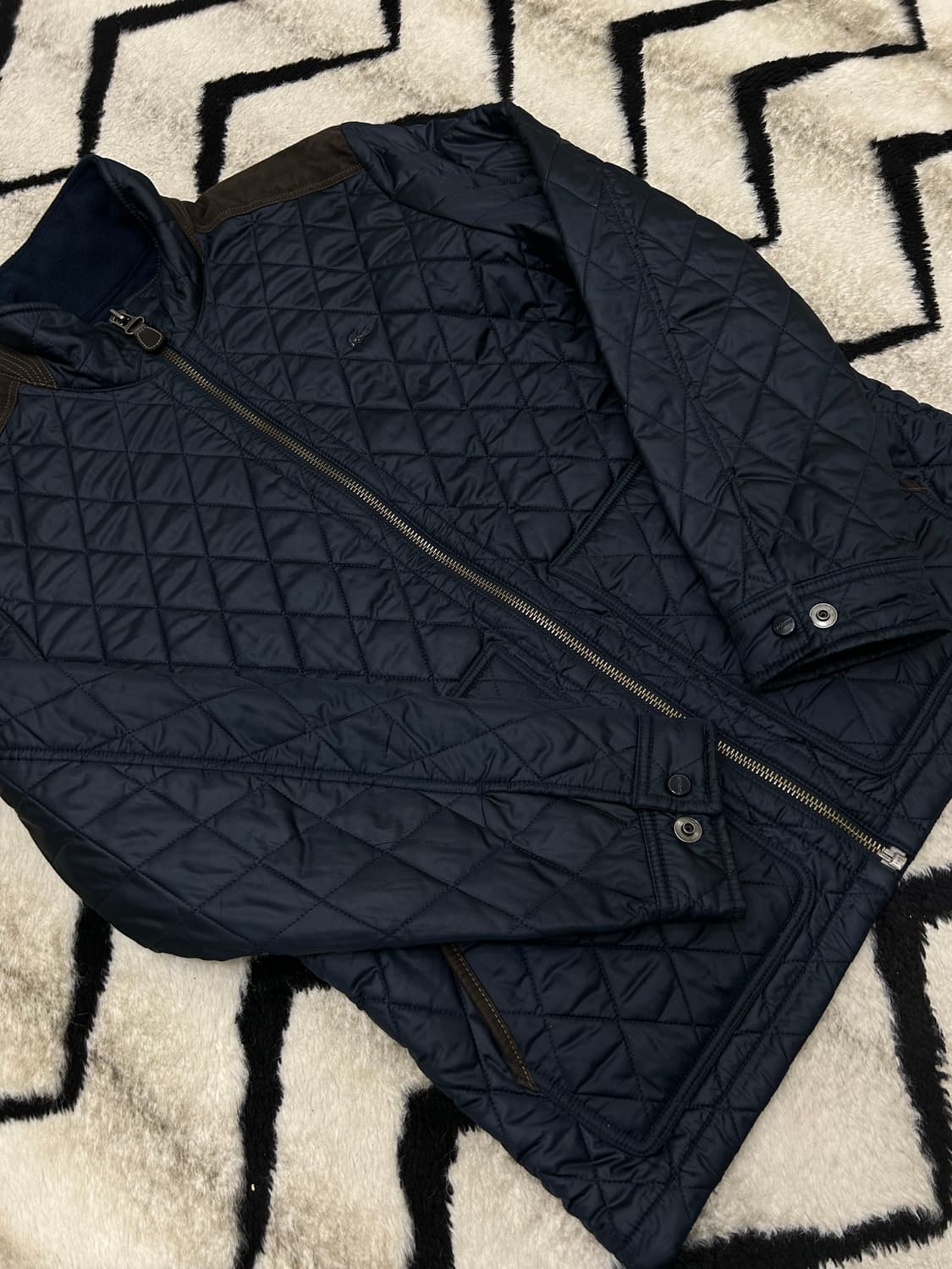 [XL]라코스테 스웨이드 포인트 퀄팅 자켓/짙은네이비 상품이미지2