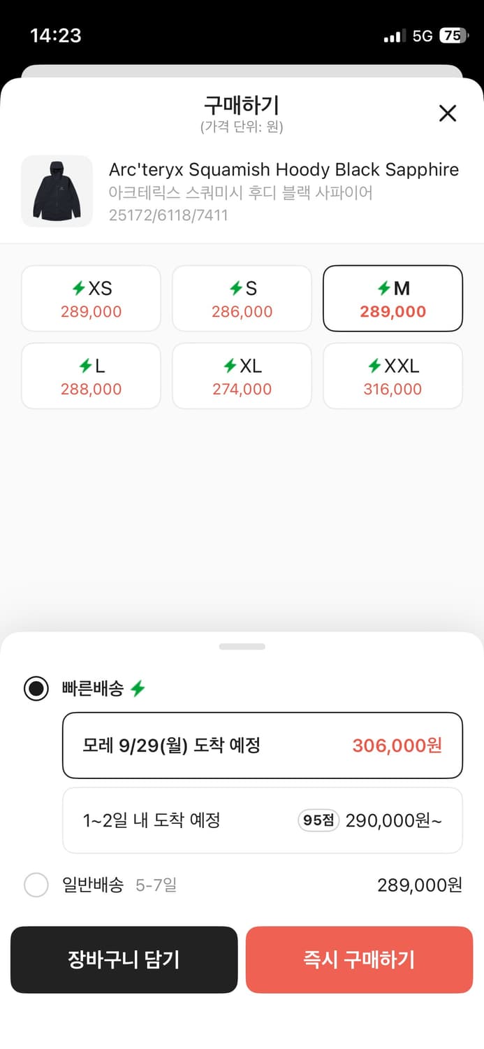 아크테릭스 스쿼미시 후드 블랙 사파이어 상품이미지2