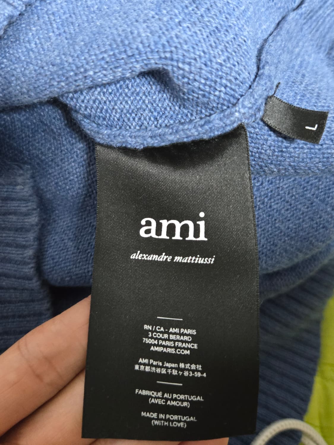 아미 하트 로고 (안타르시아) 니트 스웨터 블루 L 상품이미지3