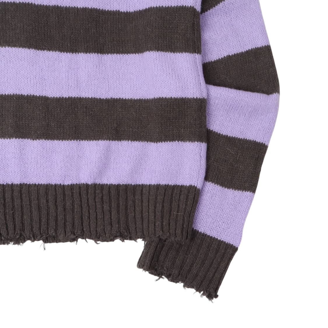 인스턴트 펑크 퍼플그린 스트라이프 컷아웃 니트 상품이미지6