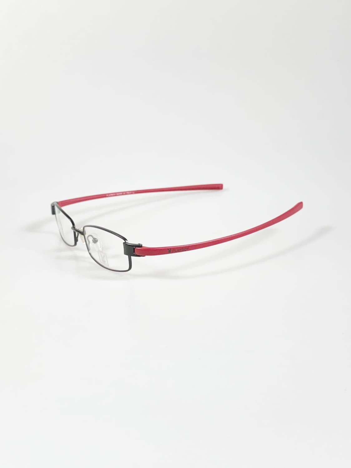 90s PLAYBOY 블랙 레드 메탈 슬림 스퀘어 빈티지 안경 상품이미지4