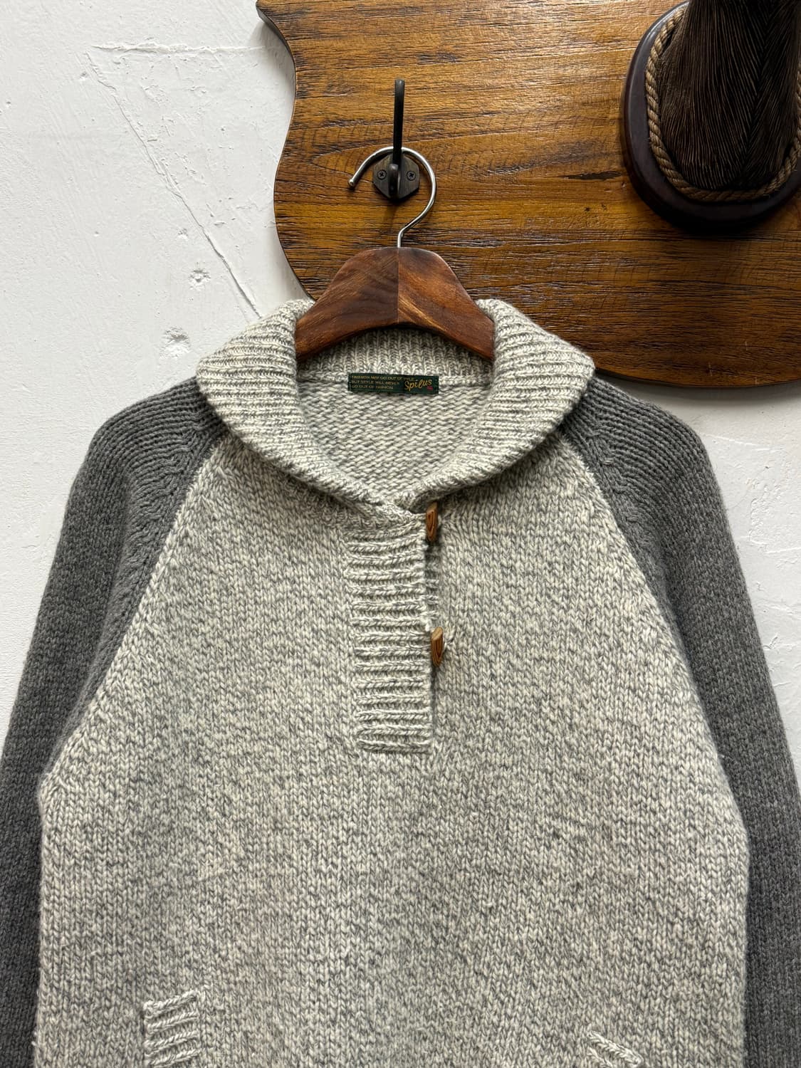 Wool-Cashmere Raglan Shawl Collar Knit 상품이미지2