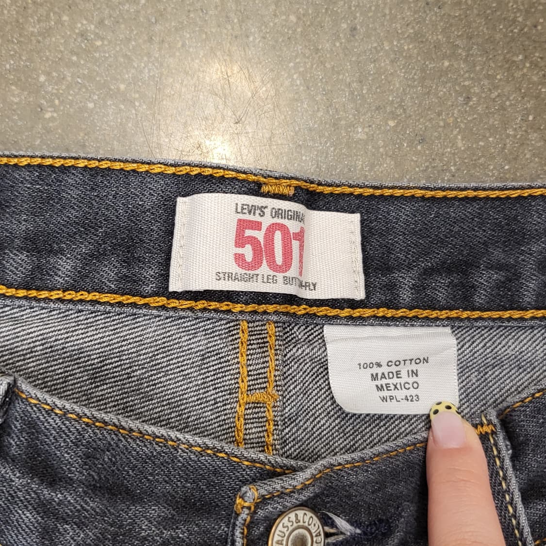 Levi's 오리지널 리바이스 501 청바지 워싱 데님 상품이미지4
