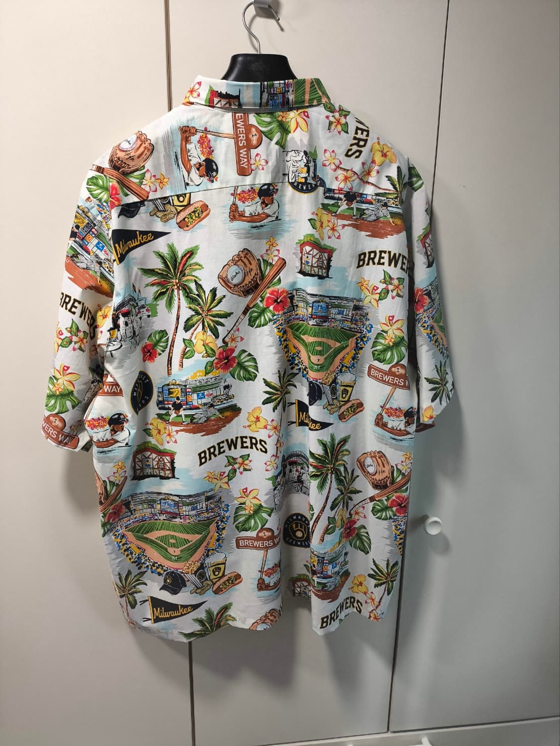 새거 M~2XL 레인스푸너 x MLB 밀워키 하와이안 셔츠 상품이미지7