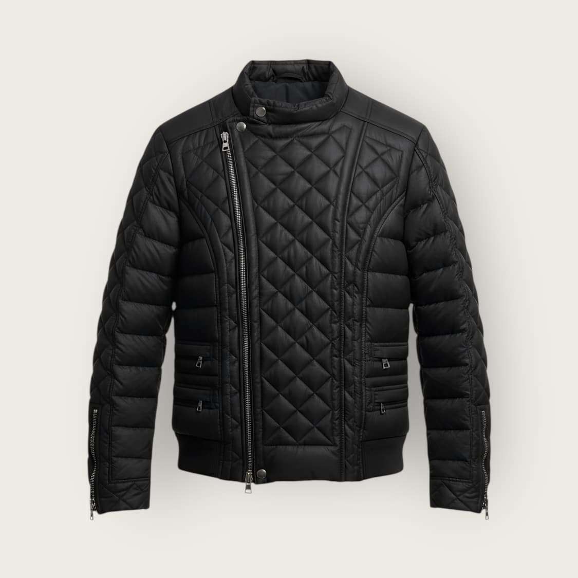 48/ 발망 나일론 퀄팅패딩 바이커 자켓 상품이미지2