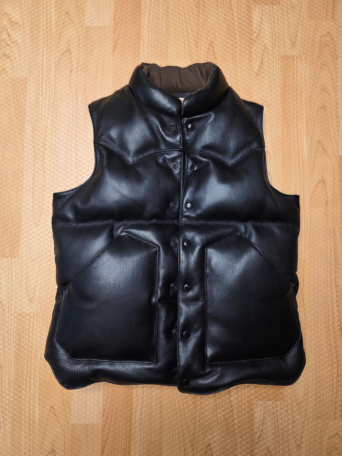 리얼시몬스 가죽 패딩 조끼 (L) 상품이미지2
