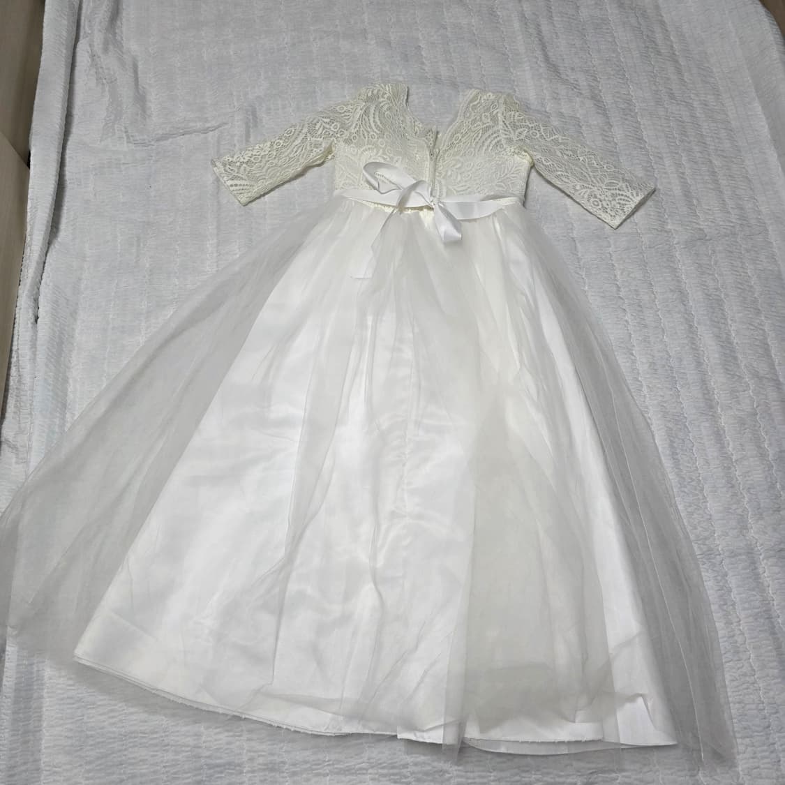 일본빈티지)웨딩무드st 화이트 히메 레이스 샤 파티 아동 드레스 상품이미지3