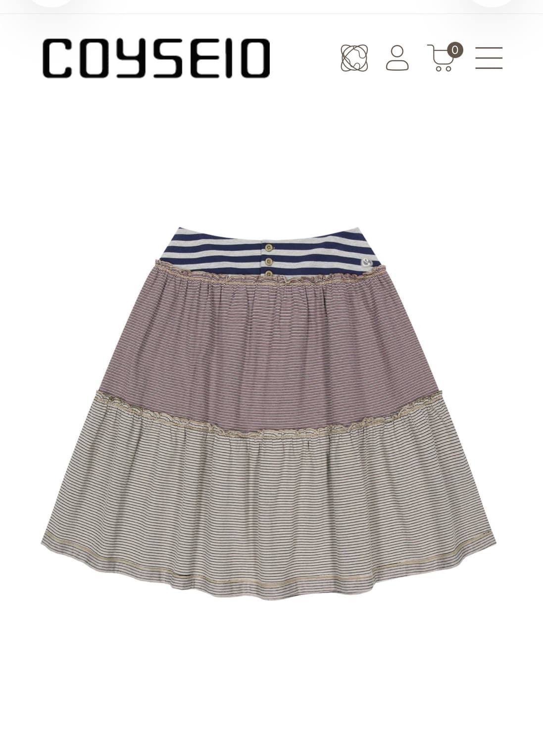COLORED STRIPE MIDI SKIRT GREY BEIGE 상품이미지1