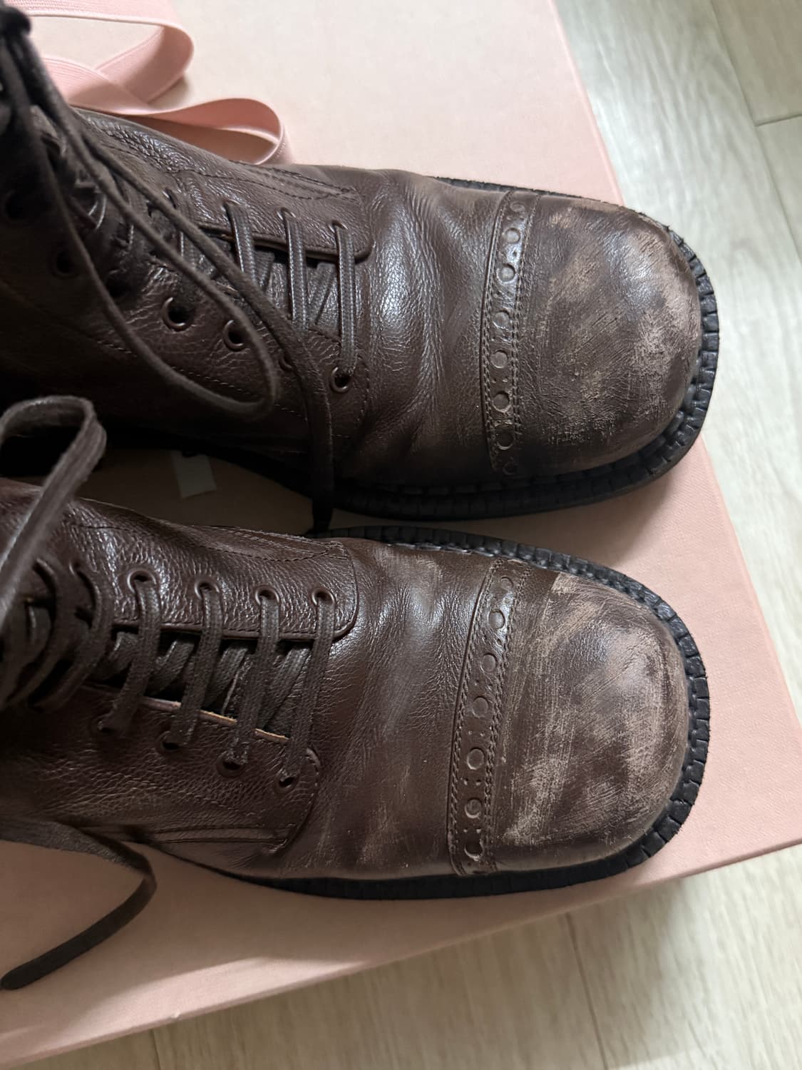 미우미우 24FW 레더 부츠 코코아브라운 39사이즈 상품이미지6