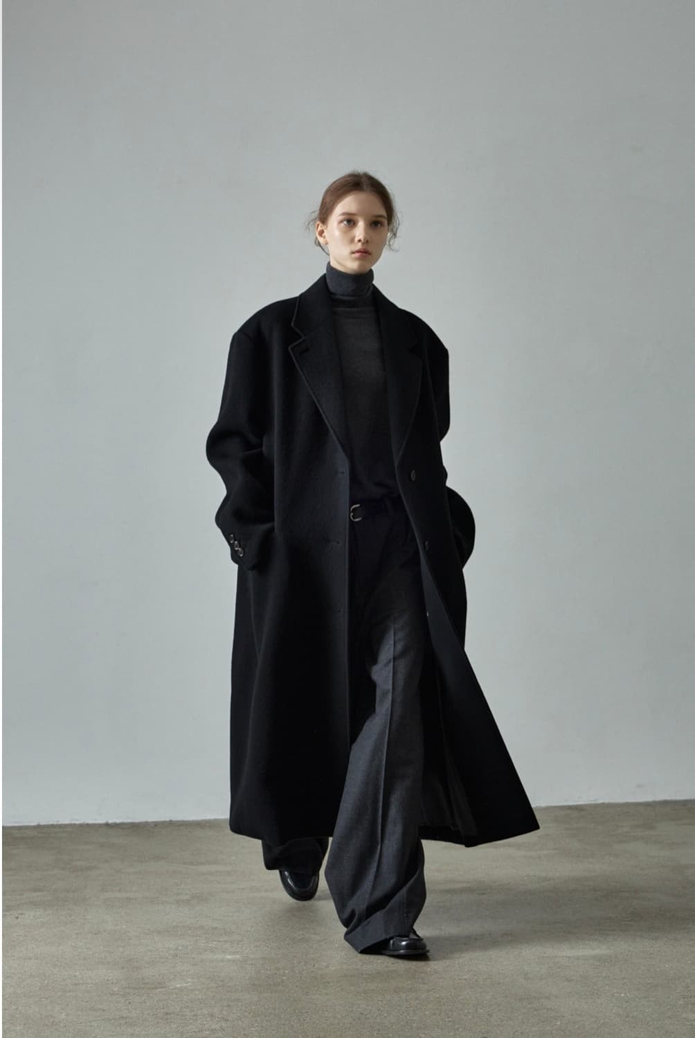 캐시미어 싱글 코트 _ BLACK 상품이미지3