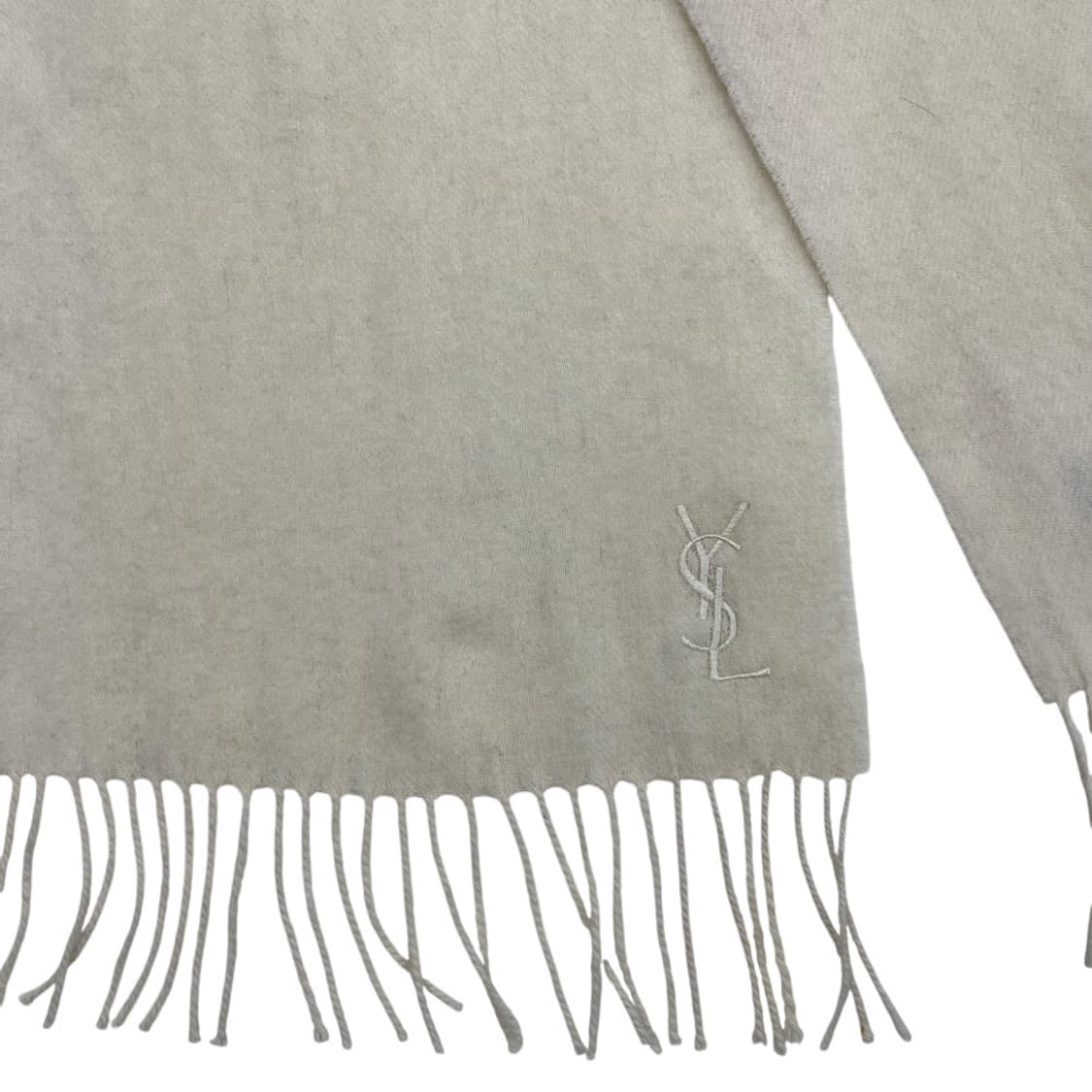 입생로랑 화이트로고 퓨어 울 아이보리 머플러 상품이미지6