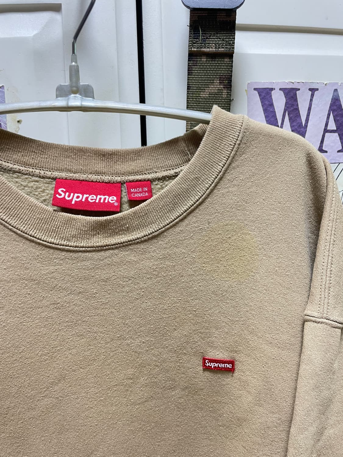 슈프림 베이지 스몰 박스 로고 스웻셔츠 맨투맨 M 상품이미지3