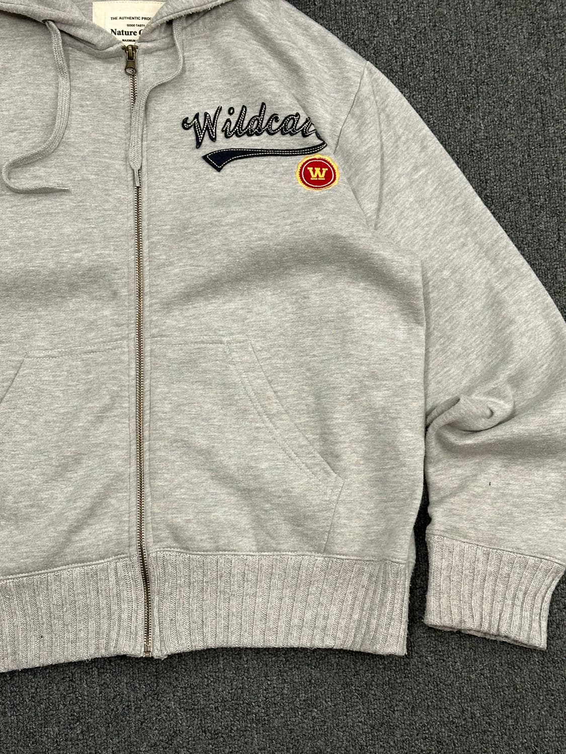 L)Japanese vintage 여성 패치 디테일 그레이 후드집업 상품이미지2