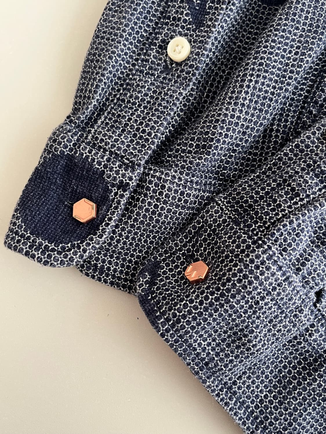 105) 커스텀멜로우 패턴 셔츠 네이비 상품이미지7
