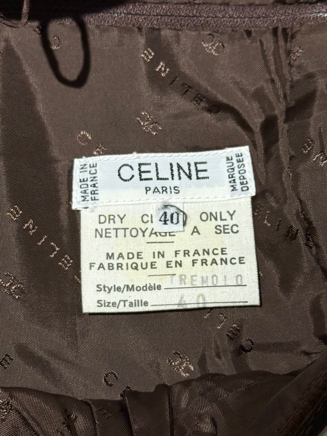 셀린느 90s 브라운 벨벳 체인 미디 스커트 상품이미지7