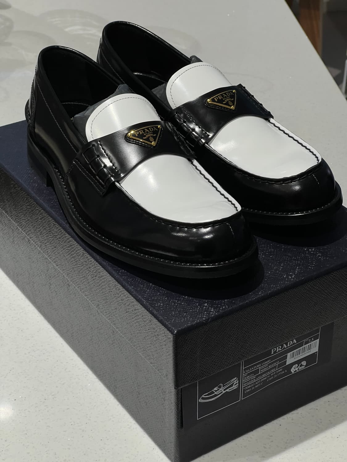 프라다 PRADA 브러시드 로퍼 UK7.5 상품이미지5