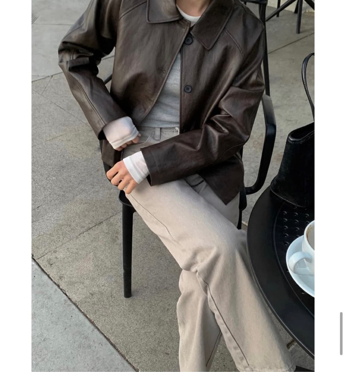 가내스라 베리스 레더자켓 브라운 상품이미지1