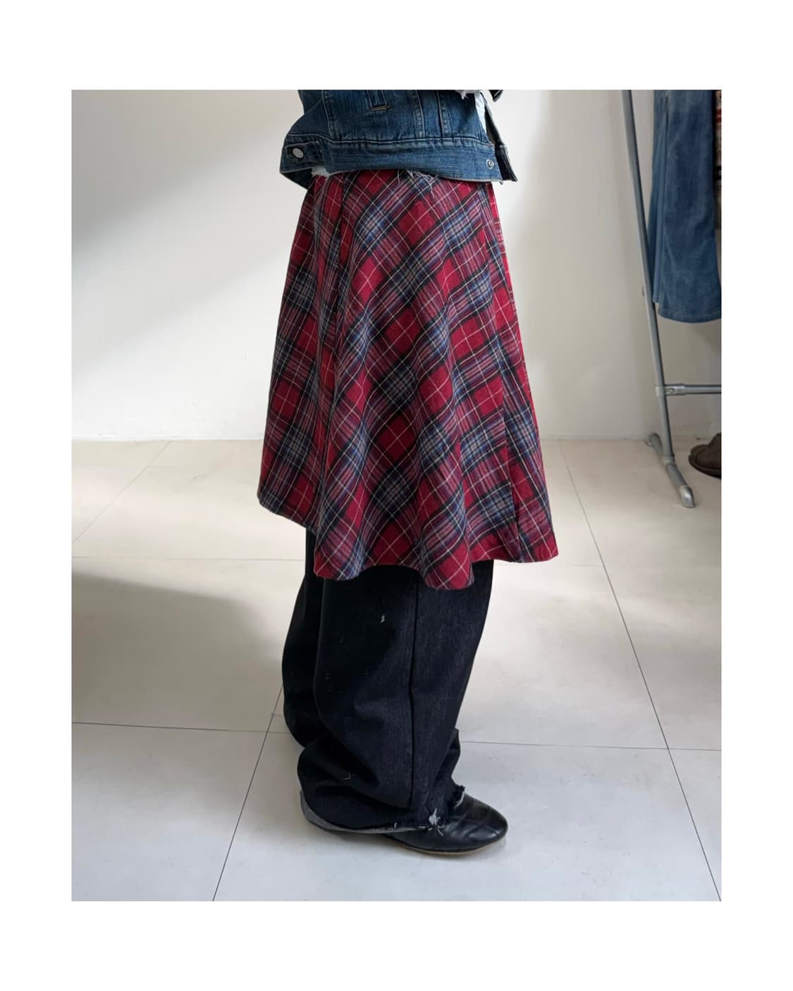 빈티지 체크 스커트 상품이미지5