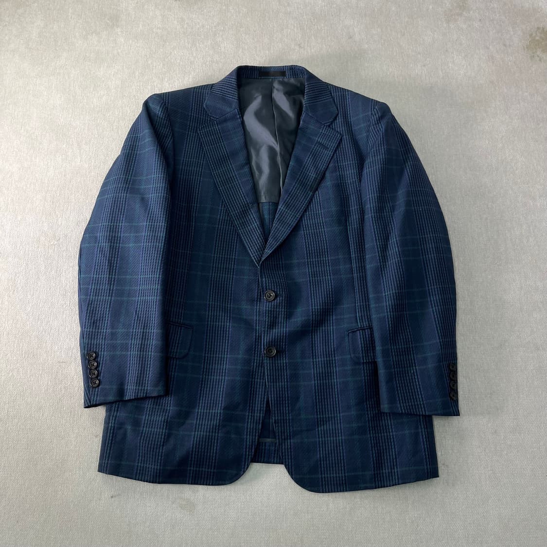 100 버버리 일본판 90s 빈티지 체크 모헤어 블레이져 자켓  상품이미지1