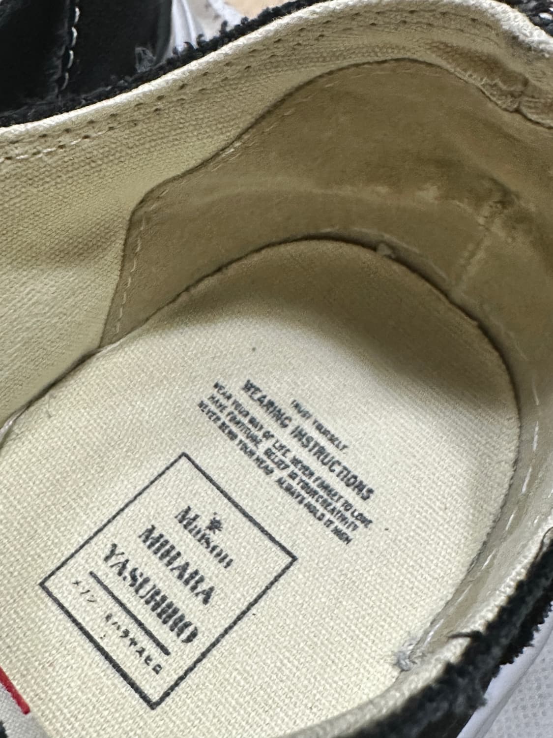 메종 미하라 야스히로 피터슨 OG 솔 캔버스 로우 스니커즈 블랙 상품이미지6