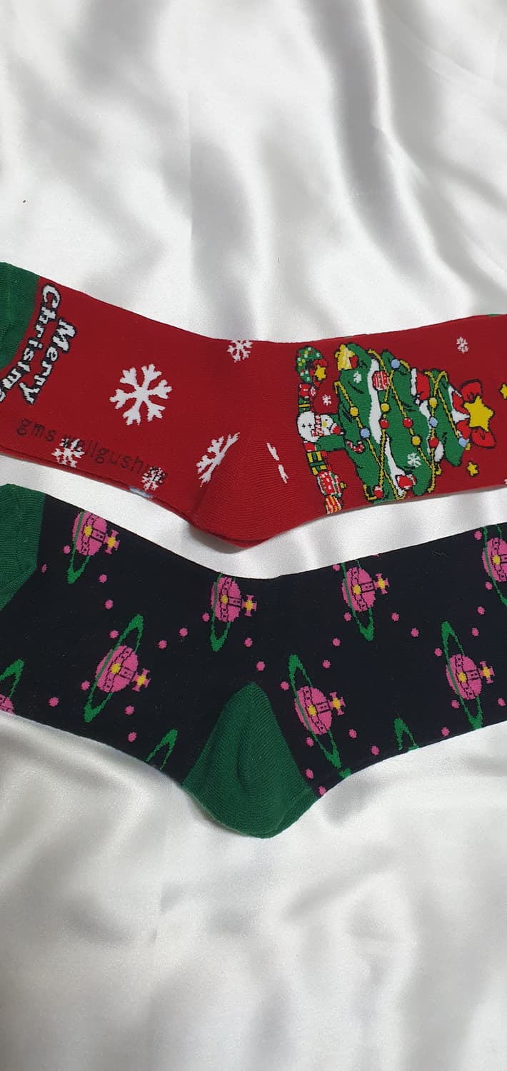 크리스마스트리 산타 눈꽃 별 행성 우주 양말 상품이미지3