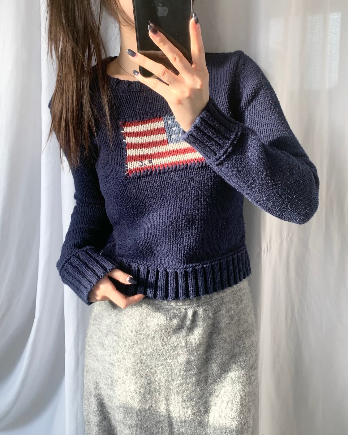 Polo 폴로 랄프로렌 진스 우먼라인 성조기 니트 상품이미지1