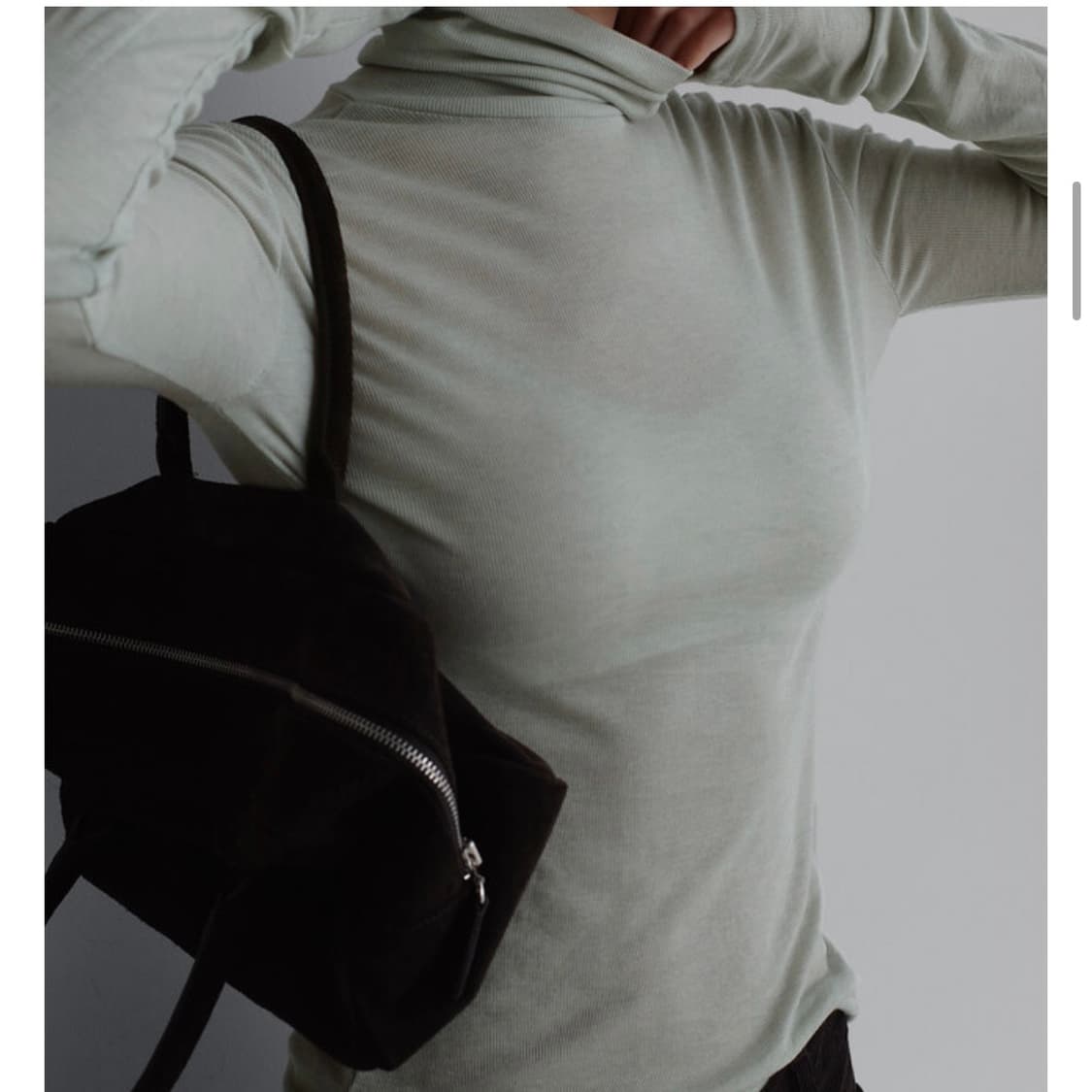 라룸 소프트 울 폴라 티셔츠 민트 상품이미지2