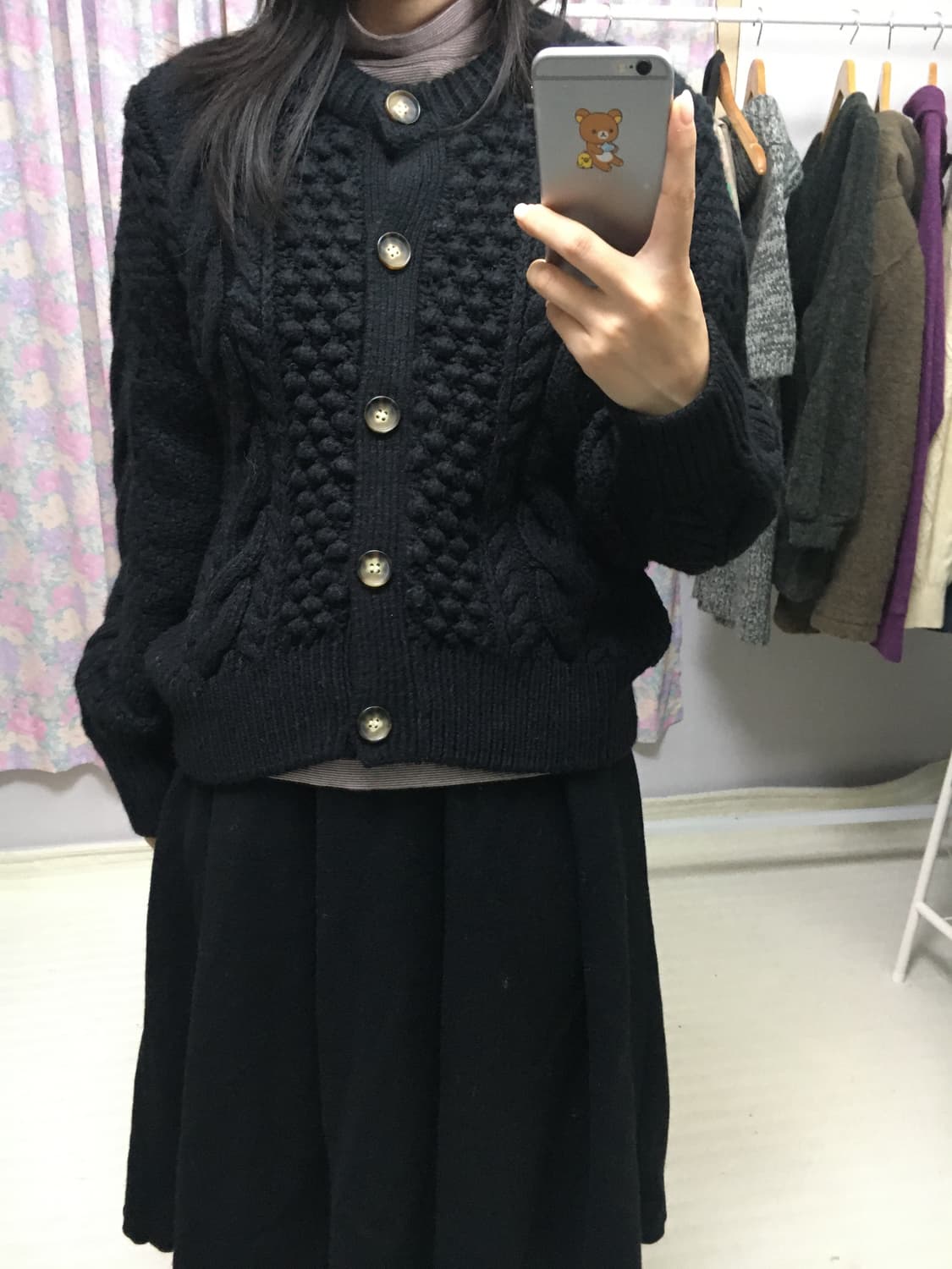 블랙 도톰 가디건 상품이미지4